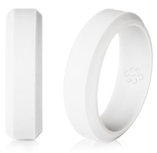 White Silicone Wedding Band by Knot Theory (White, Size 9.5-10) 6mm Band for Superior Comfort, Style, and SafetyÂ