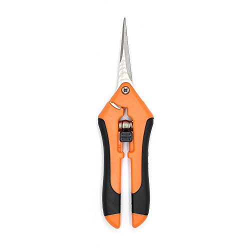 HONGVILLE Gardening Hand Professional Tip Trimming Scissors Pruner Pruning Shear (Straight Pruning Snip - Orange)