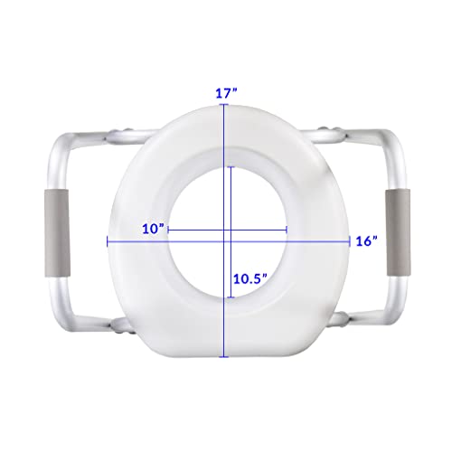 PCP Raised Toilet Seat and Safety Frame (TwoinOne), Adjustable Rise