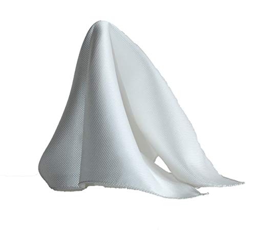 Deluxe-White-Silk-Jacquard-Pocket-Square-by-Royal-Silk-Premium-34-Momme-6-Ply-Silk-I-White-Pocket-Squares-for-men-I-Mens-pocket-squares-for-suit-jacket-I-Silk-Handkerchief-I-Wedding-handkerchief