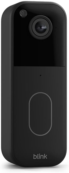 Blink Videotürklingel (neueste generation) | Einzelgerät | Kopf-bis-Fuß-Aufnahme in HD, 2 Jahre Batterielaufzeit, IP-65, Funktioniert mit Alexa, Erforderliches Sync-Modul nicht enthalten – Schwarz