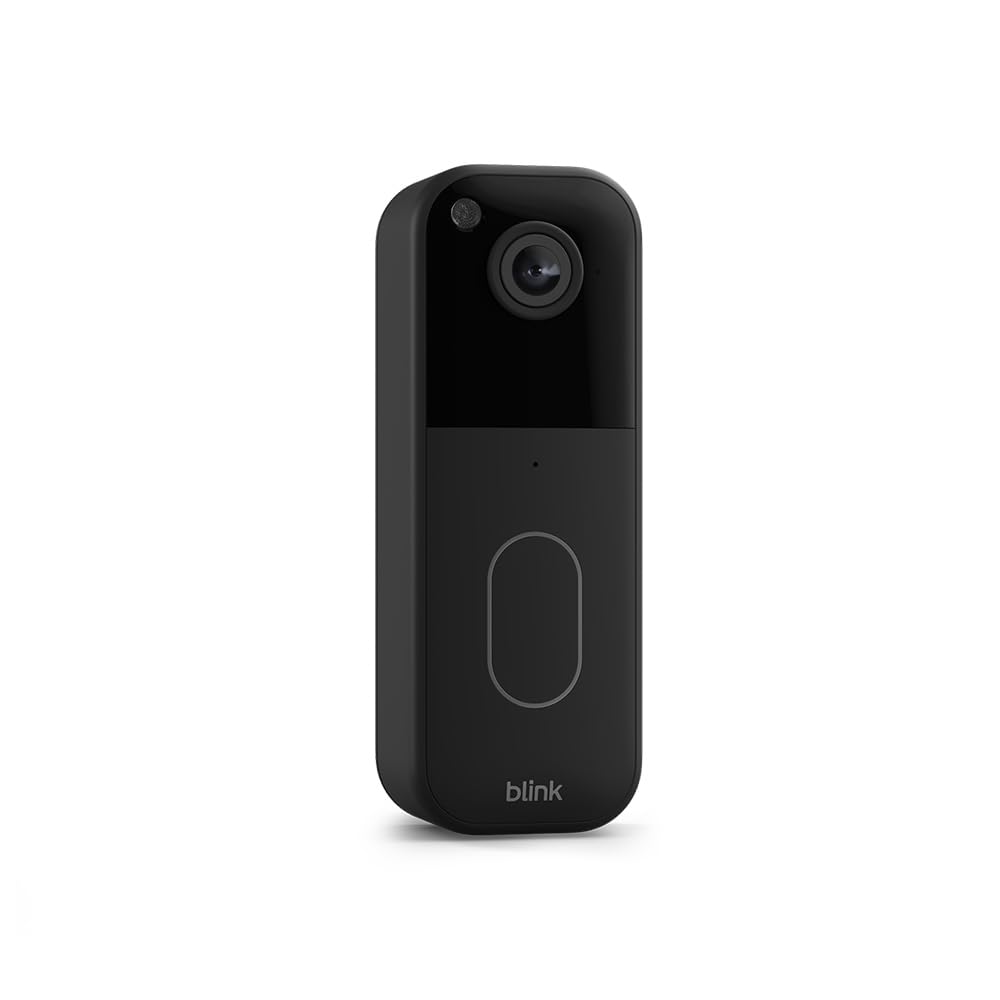 Blink Videotürklingel | Einzelgerät | Kopf-bis-Fuß-Aufnahme in HD, 2 Jahre Batterielaufzeit, IP65, Funktioniert mit Alexa, Erforderliches Sync-Modul nicht enthalten – Schwarz
