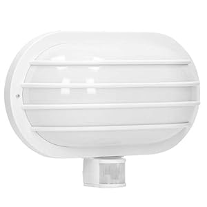 ORNO Solano E27 buitenlamp met bewegingsmelder, tot 60 W, IP44 waterdicht (gloeilamp apart gekocht) (wit)