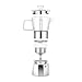 GEESTA Premium Crystal Glass-Top Stovetop Espresso Moka Pot - 6 cup - Coffee Maker with Durable Food-Grade Aluminum Bottom and Retro Shape