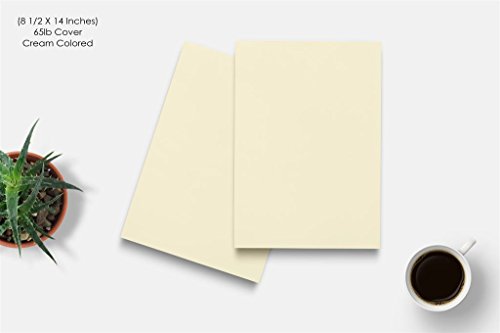 100 Sheet Card stock Paper - Cream colored 65lb Cover Legal size of 8.5 x 14 Inches - Thumbnail 2