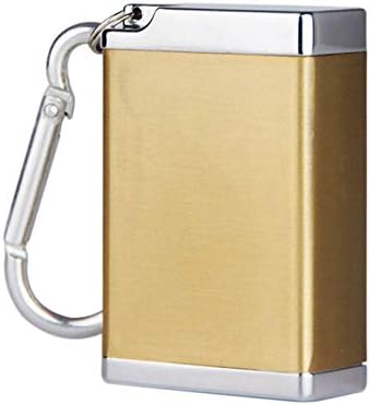 Bemin 携帯灰皿 おしゃれ 灰皿 大容量 ポータブル 密閉 ナポレックス 携帯用 ステンレス 吸殻入れ 携帯用シガレットケース 車用 ミニペンダントタイプ はいざら 収納ボックス ふた付き ゴールド