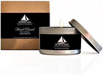 Maryland Candle Company - Seaside Scented Candle 5.4 oz, All Natural Soy Wax, Infused with Essential Oils, Aromatherapy, Recyclable Materials, Cotton Wicks, Phthalate Free - Made in USA