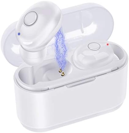 Bluetooth 5.0 Earbuds - Goojodoq True Wireless Stereo/TWS Headphones in-Ear Soft Wireless Earbuds Premium Sound Wireless Sport Earphones with Charging Case,Built-in Mic for iPhone/Huawei-White