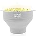 Original Colonel Popper Healthy Microwave Popcorn Maker - LFGB Food Grade Certified BPA Free Popcorn Poppers (Classic Gray)