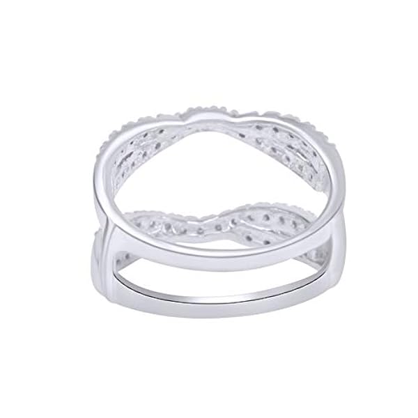 Affy 1 00カラット ダブルインフィニティウェディングリングガードエンハンサー スターリングシルバー キュービックジルコニア们き