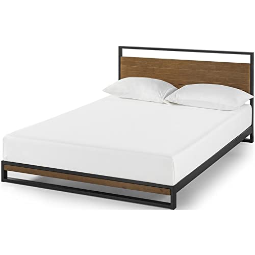 ZINUS Suzanne 37 Inch Bamboo and Metal Platform Bed Frame / Solid Steel