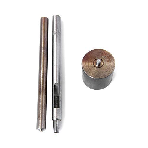 Trimming Shop 2mm Hollow Hole Punch 3pcs Hand Tool Set, Setter Base, Punch, and Eyelet Grommet Fixing Tool Durable Craft Essential for DIY Leathercraft, Handbag, Shoes, Clothing Repair, Scrapbooking