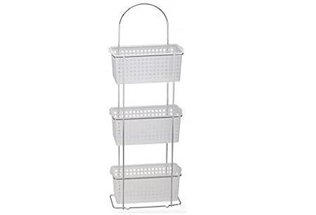 3 Tier Free Standing Bathroom Shower Caddy 3 Plastic Basket Organiser Rack Tidy