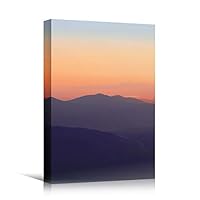 Canvas Wall Art Mountain Sunset VIII Coastal Orange Photography Relax/Calm Romantics Sunset Warm - 12x18 inches