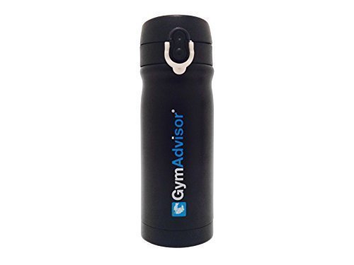 gymadvisor negra deportiva térmico THERMOS viaje acero agua té café botella termo