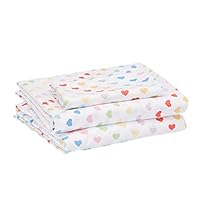 Amazon Basics Kids Rainbow Hearts Soft, Easy-Wash Microfiber Sheet Set - Twin, Multi-Color Hearts Amazon Basics Kids Rainbow Hearts Soft, Easy-Wash Microfiber Sheet Set - Twin, Multi-Color Hearts