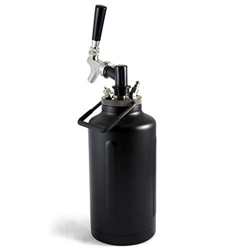 TrailKeg Half Gallon - Stainless Steel Growler for Beer - Vacuum Insulated Double Wall Design - Chrome Tap and Dual Stage CO2 Regulator - Keeps Drinks Perfectly Cold and Carbonated