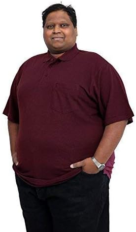 Louie JamesBig and Tall Size Plain Polo with Chest Pocket Cotton Rich T-Shirt Top Large Size Fit