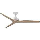 Fanimation Spitfire - 3 Blade Ceiling Fan - 12 Inches Tall and 60 Inches Wide - Matte White Finish - Natural Blade Color