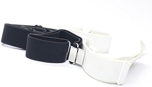 isABelt Women's Flat, No Bulk, No Show, Super Skinny Invisible Belt in Stretch Fabric with Strong Magnetic Clasp (Black-White Pack, 1)