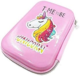 Priceless Deals 3D Unicorn Characters Multi-Layer Large Capacity Premium Quality Glossy Hardtop Pencil Case Pouch for School Kids/Teenagers- Pink