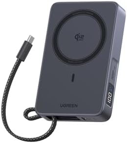 MagFlow 10000mAh Qi2 25W Powerbank Magsafe mit USB-C 30W, (Grau)