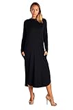 82 Days Womens Casual Long Sleeve Fall Loose Fit Dress with Pockets Made in USA