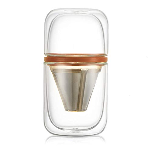 Winpavo Kaffeefiltern Permanentfilter Tragbare Reise Business Glas Kaffeemaschine Set Kaffeetropfer Kaffeetropfen…