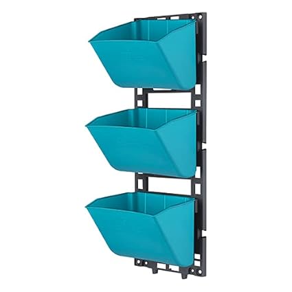 Madhuli Gardencia Vertical Wall Garden Pot, Flower Planter, Hanging Planter, Gardening Planter, Outdoor Planter, Plant Pot, Round Planter, Flower Pot, Decoration Planter (Pack of 3, Sea Green)