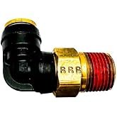 Peterbilt OEM 90 Degree Check Valve for Air Tank, 1/2" X 1/2", Black and Gold, Brass