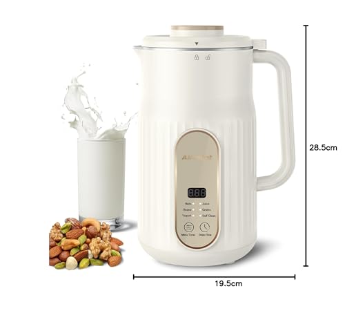 Nut Milk Maker, AlfaBot N2 Automatic Almond Milk Machine for Homemade Plant-Based Milk, Oat, Soy, Yogurt and Dairy Free Beverages, 35 OZ Soy Milk Maker with Delay Setting and Self Cleaning