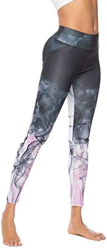 SXZG Women New Yoga Pants Lace Digital Print Tights Stretch Hip High Waist Leggings