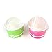 [ Momoka's Apron ] 96 ct. Ice Cream Paper Cup (4 oz) & Clear Dome Lids Set (with Wooden Ice Cream Paddle Spoons): Pink & Green