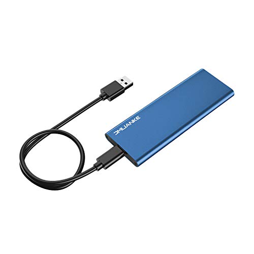 Aluminum M.2 NGFF to USB 3.1 Type-C M.2 SSD Enclosure Portable External Case for Solid State Drive (Blue)