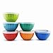 Melamine Fluted Bowls Set with Lids-6pcs 17.5 oz Cereal/Soup/Prep Bowls,6 Assorted Color| Break-resistant 100% Melamine Bowls and Plastic Lids | Dishwasher Safe,BPA Free
