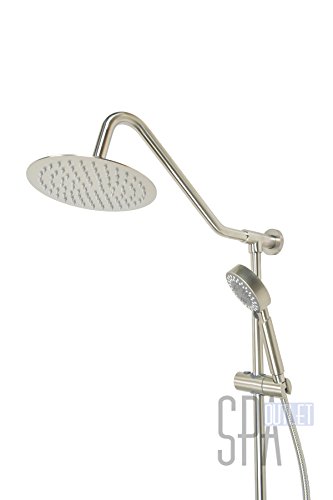 Blue Ocean 39” Stainless Steel SC5316 Retro-Fit Rain Shower System with Shower Head and Adjustable Slide Bar, Brushed Finish - Thumbnail 3