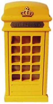 Yellow Wooden Britain telephone booth coin banks booth money box piggy bank
