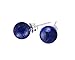 Elensan 6mm Blue Lapis Lazuli Ball Stud Earrings with Sterling Silver for Woman