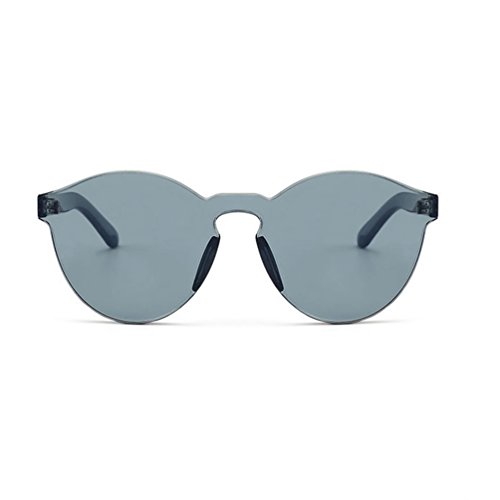 Armear Women Men Oversized One Piece Clear Lens Rimless Tinted Sunglasses 58mm (Gray, 58)