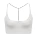 Women's Light Support Cross Back Wirefree Pad Yoga Sports Bra Queenie Ke Size L Color White Pro