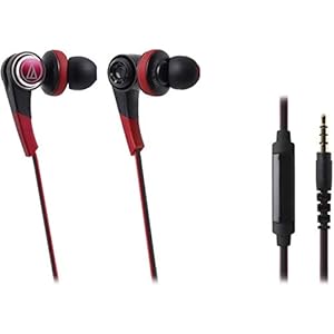 Audio-Technica Solid Bass ATH-CKS770iSBRD In-Ear Headphones with Mic (Red)