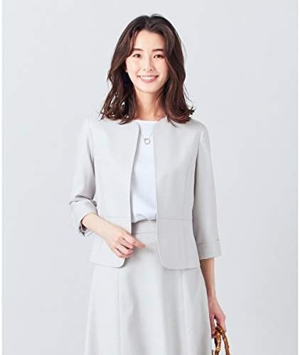 Amazon ジェイ プレス レディース L J Press Ladies L 洗える Oxijewelストレッチ ジャケット ライトグレー系 T13 コート ジャケット 通販