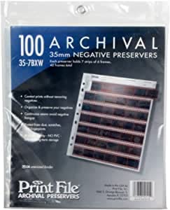 100x Printfile Archival Storage Sheets 35mm 135 Negative Page Preservers 35-7BXW