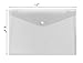12pcs Transparent PP Water Resistant File Holder Filing Envelope with Snap Button - White