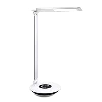 IMIGY LED Desk Lamp Aluminum Alloy Finish, 6W Dimmable Office Lamp, Touch Control with 6-Level Brightness with Color Temperature @4000K, Silver