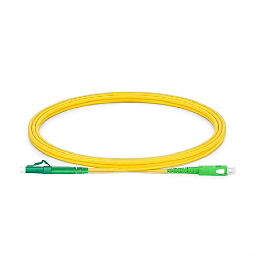 CHB 3 Meter Simplex 2mm Fibre Optic Patch Cable SC LC FC ST E2000 APC UPC Single Mode OS2 9/125 Yellow Patch Lead Fiber Patchcord (SC/APC - LC/APC)