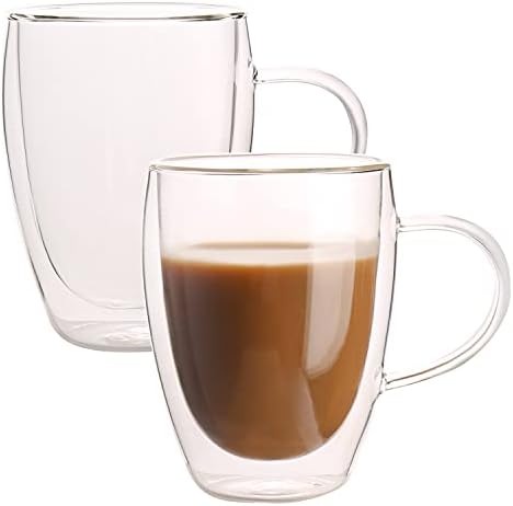 Gmark Large Coffee Mugs Set of 2 (12 oz, 350 ml), Double Wall Tumbler Glass  Cup, Insulated Coffee Cups for Tea, Latte, Espresso, Juice, or Water GM2029  price in UAE | Amazon UAE | kanbkam