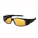 JuicyOrange Womens Fit Over Glasses Polarized Night Driving Rhinestone Sunglasses (Black, yellow)