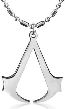 Yintefu Classic Men Cool Assassin's Creed Altair Steel Chain Pendant Necklace(Silver)