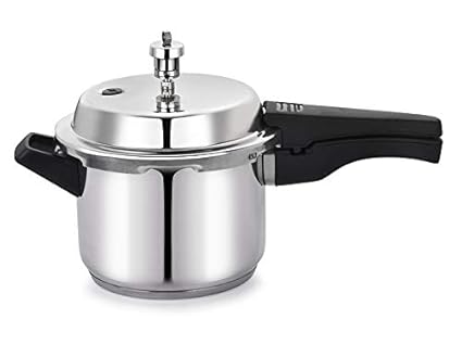 BMS Lifestyle Stainless Steel Pressure Cooker with Outer Lid, 5 litres (Silver)